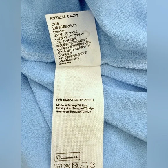 NWT COS Cotton- Jersey Sleeveless Maxi Dress in Blue Size M - Picture 16 of 17
